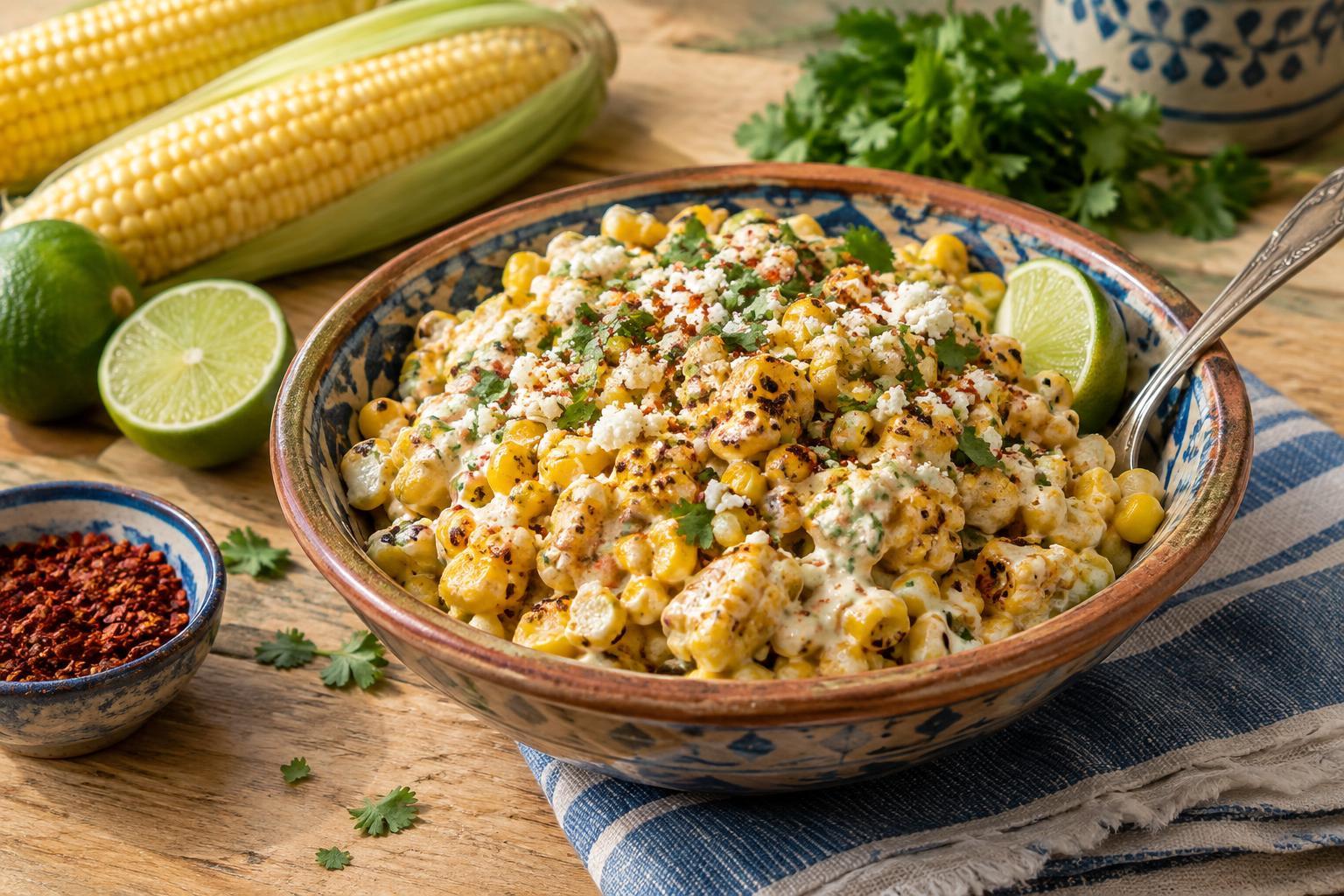 Mexican Esquites: Creamy Chile-Lime Corn Without a Watery Dressing