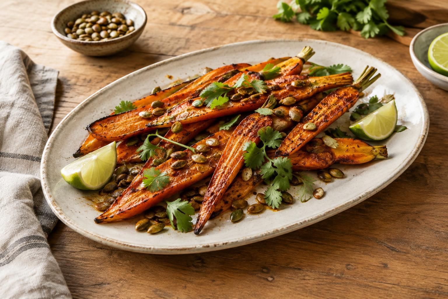Chile-Roasted Carrots with Toasted Pepitas